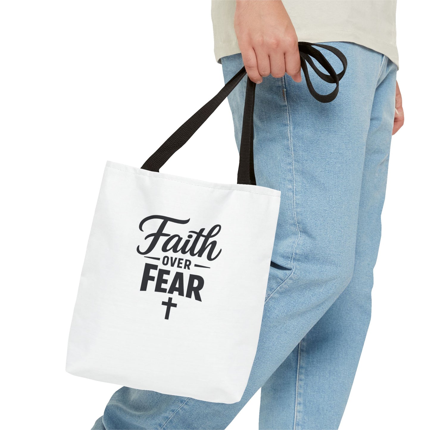 Faith Over Fear Tote Bag — Inspirational Christian Canvas Tote