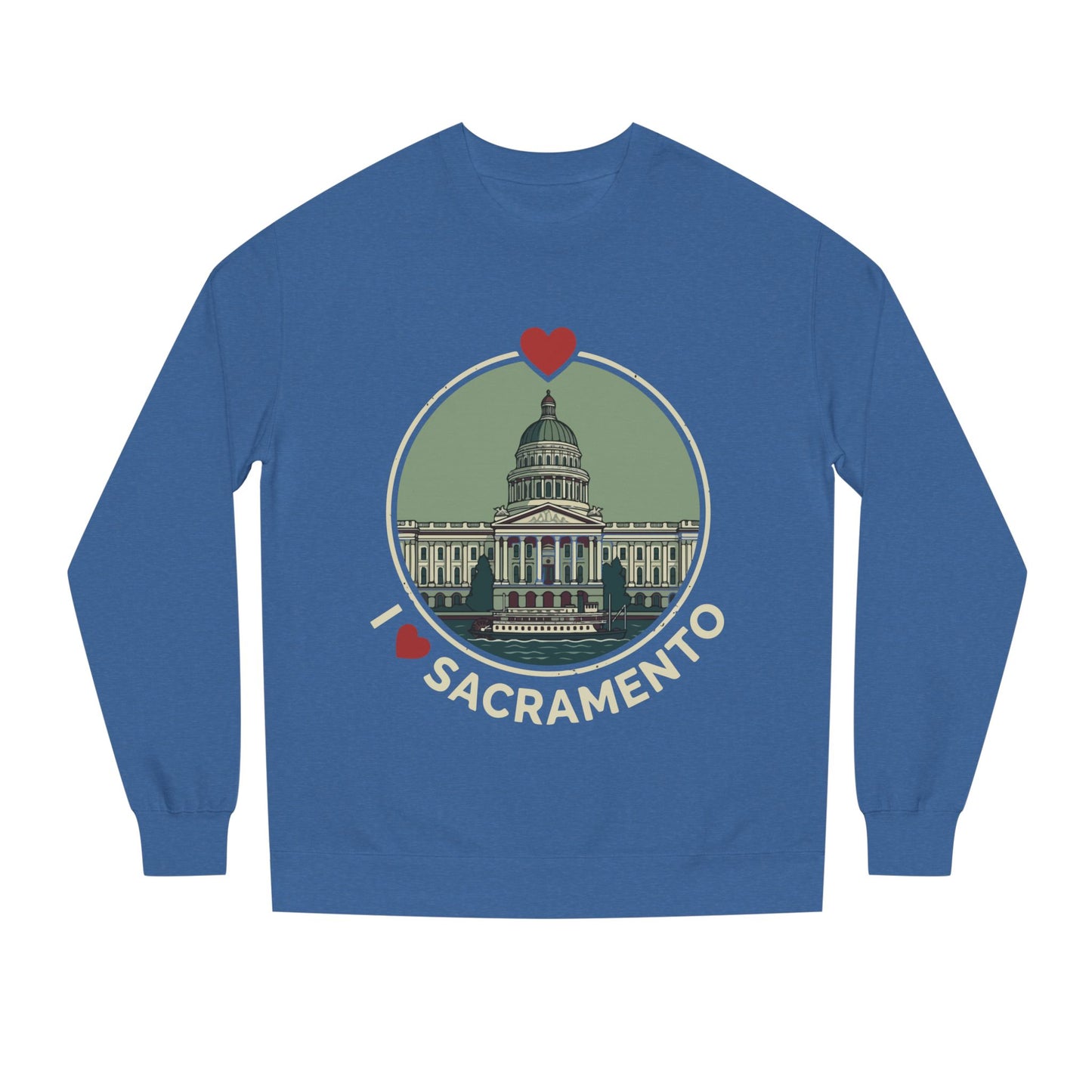 Sacramento Capitol Crewneck Sweatshirt — I Love Sacramento Vintage Graphic