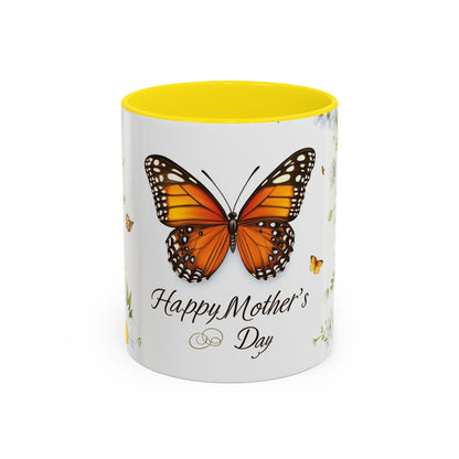 Mother's Day Butterfly Coffee Mug – 'Happy Mother's Day' Floral Accent Mug