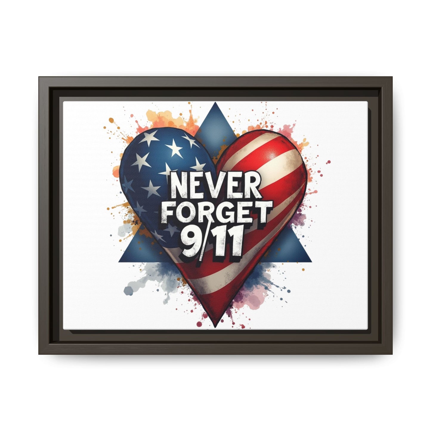 Never Forget 9/11 Framed Canvas Print