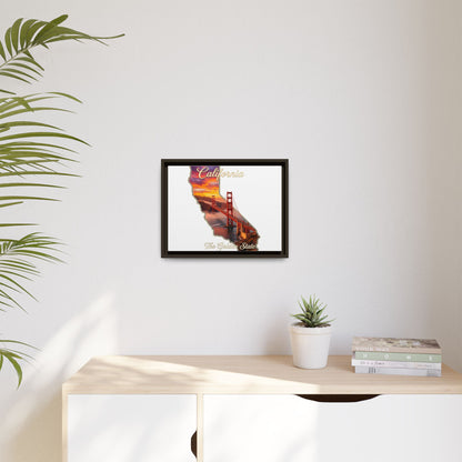 California Golden Gate Map Matte Canvas Print (Framed)