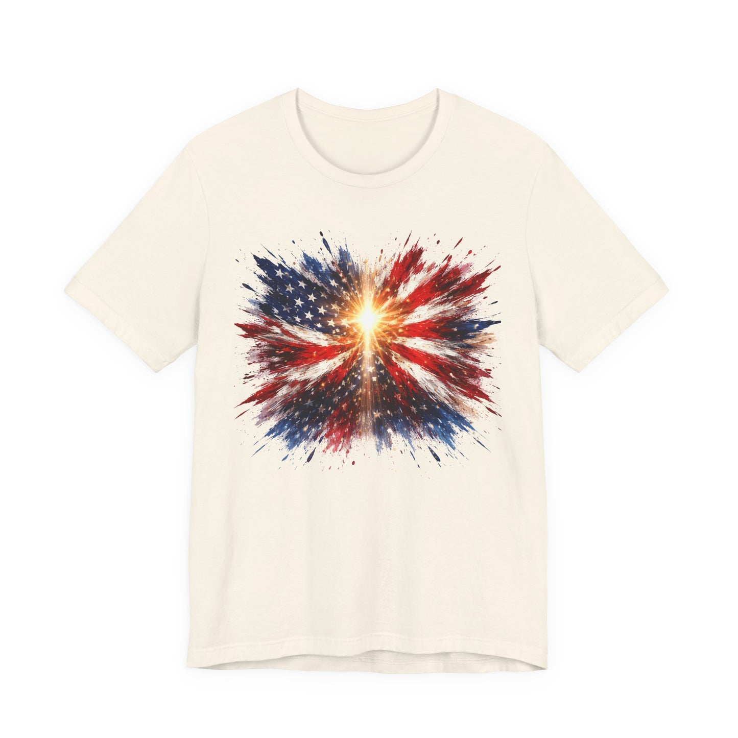 American Flag Explosion T‑Shirt — Patriotic Firework USA Tee