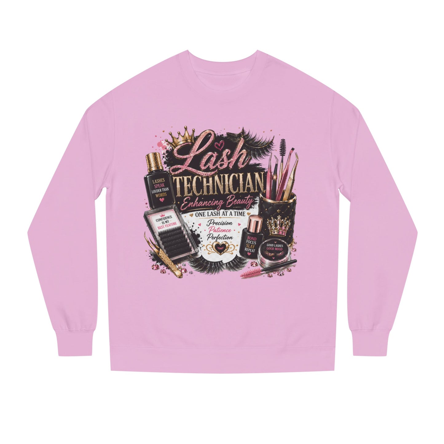 Lash Technician Crewneck Sweatshirt – Beauty Tools Graphic