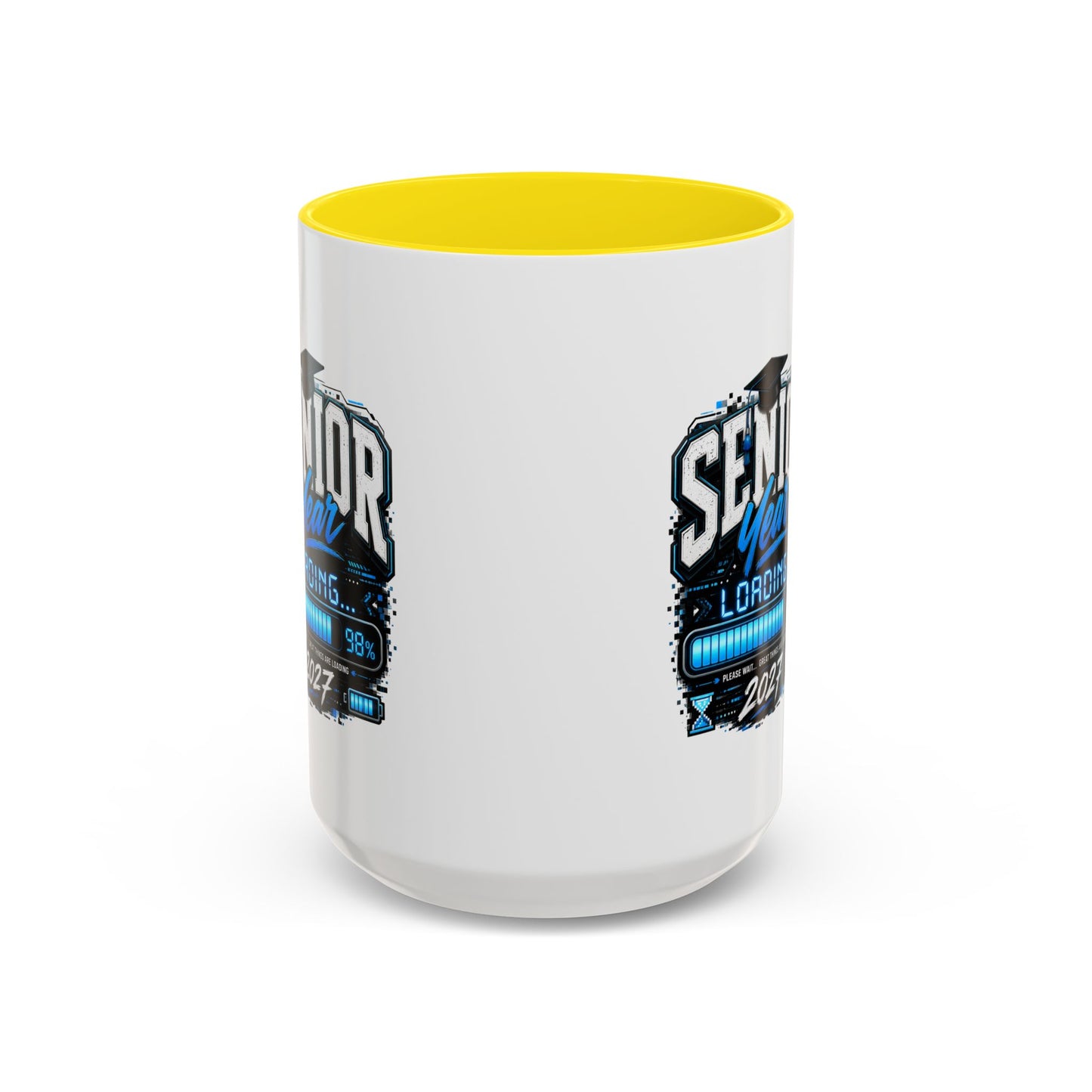Senior Year Loading 2027 Accent Coffee Mug — Graduation Gift Cup (11/15oz)