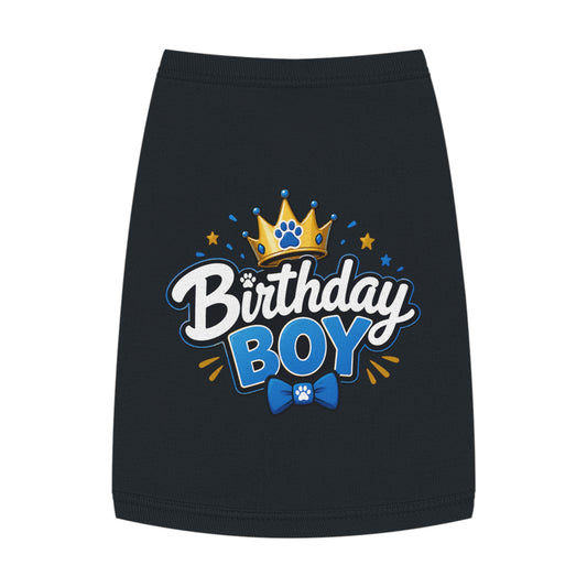 Birthday Boy Pet Tank Top — Cute Crown & Paw Design