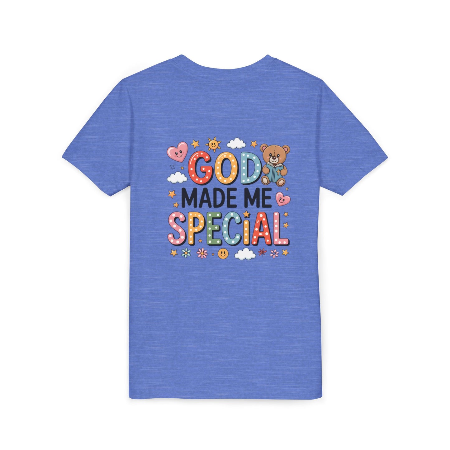 Youth Tee — "God Made Me Special" Cute Christian Kids T-Shirt