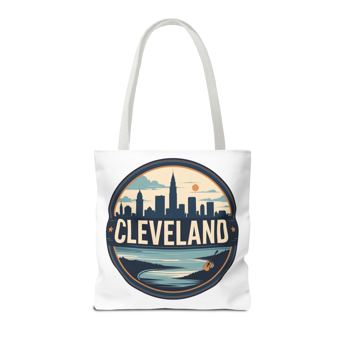 Cleveland Skyline Tote Bag — Vintage Cityscape Beach Design