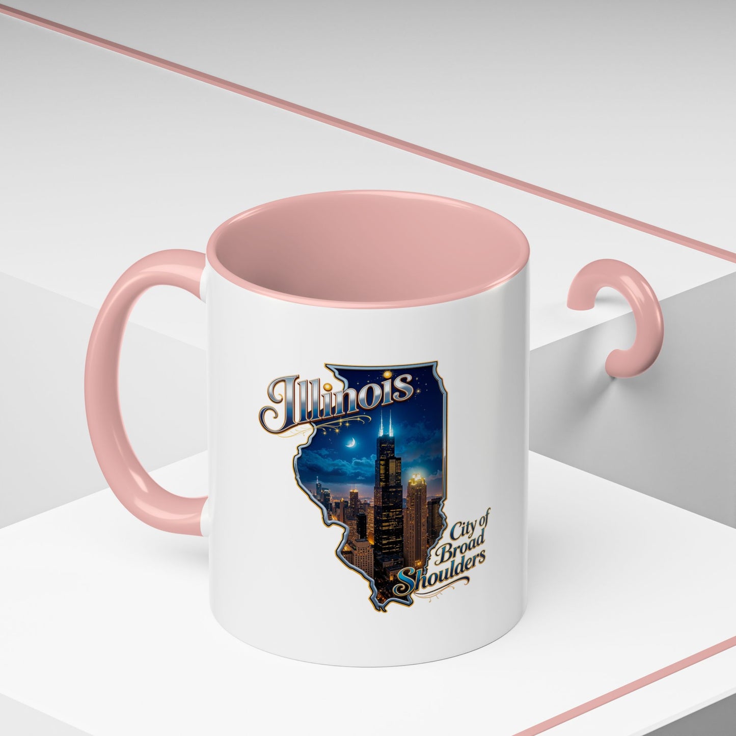 Illinois Skyline Accent Coffee Mug – City of Broad Shoulders Chicago Design (11/15oz)