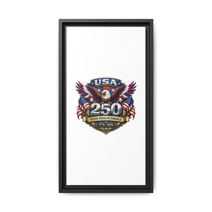 USA 250 Anniversary Framed Canvas — Patriotic Eagle 1776–2026 Wall Art
