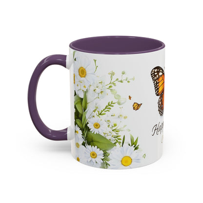 Mother's Day Butterfly Coffee Mug – 'Happy Mother's Day' Floral Accent Mug