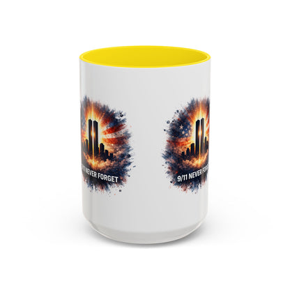 9/11 Never Forget Coffee Mug - Memorial Tribute Accent Mug (11/15oz)