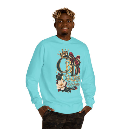 CB Creations Crown Logo Sweatshirt — Floral Ribbon Graphic Crewneck