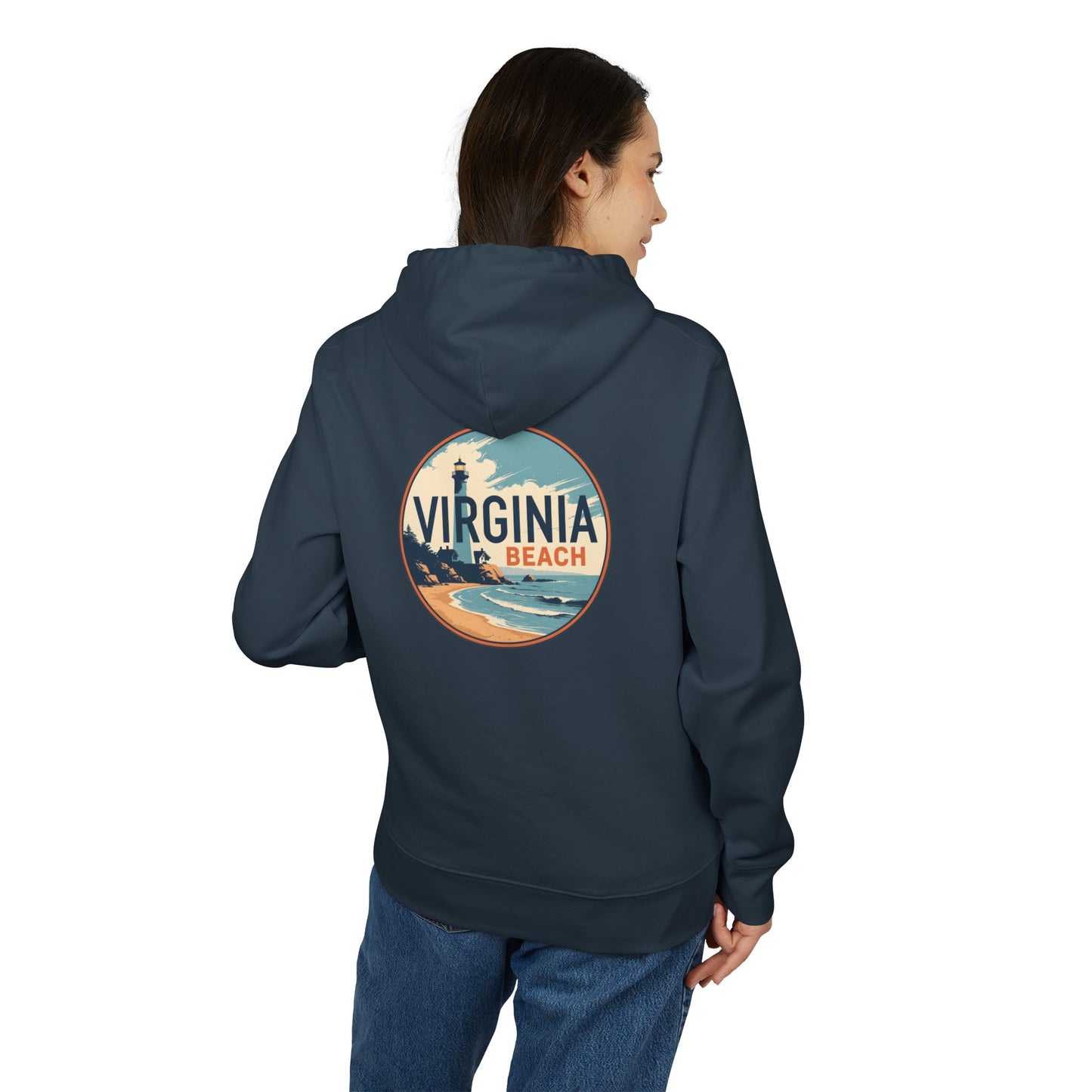 Virginia Beach Vintage Surf Hoodie — Beach Lighthouse Graphic