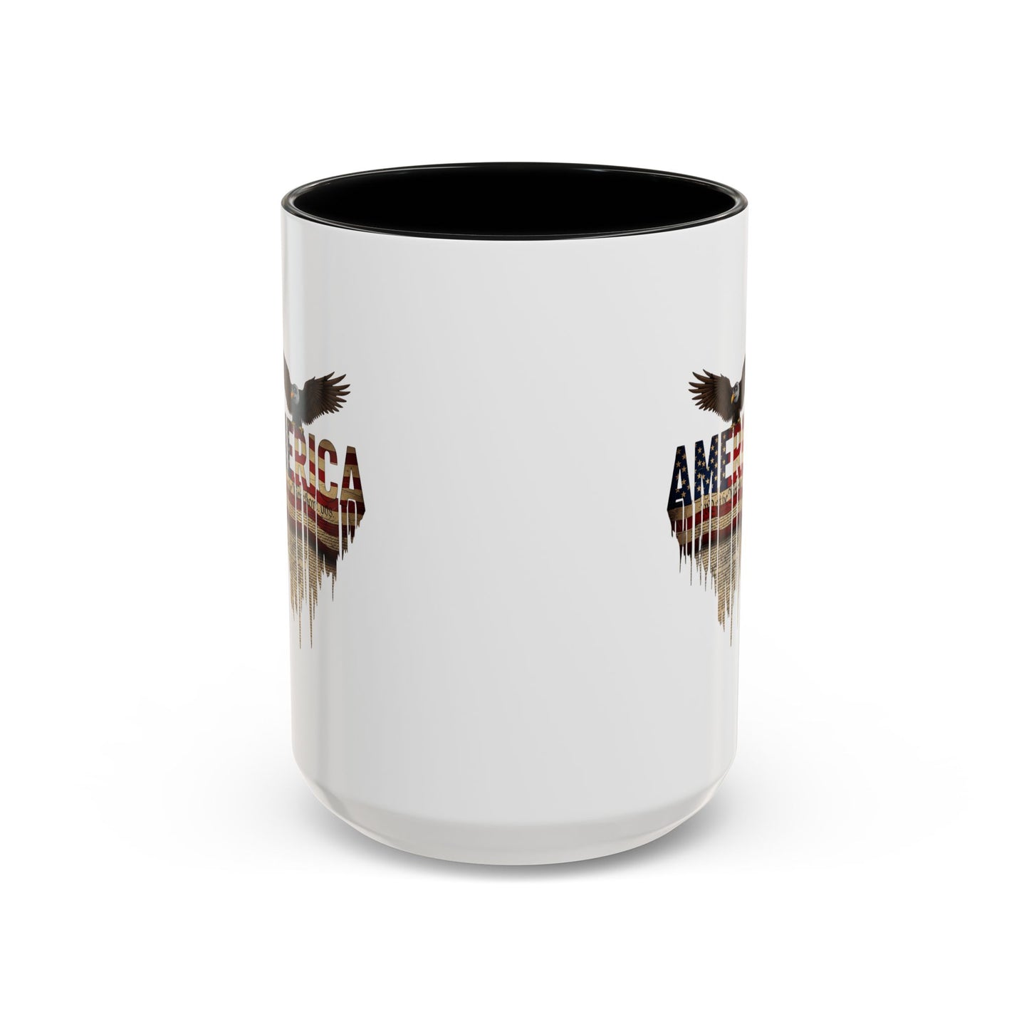 America Eagle Flag Accent Coffee Mug – Patriotic 11/15oz Ceramic