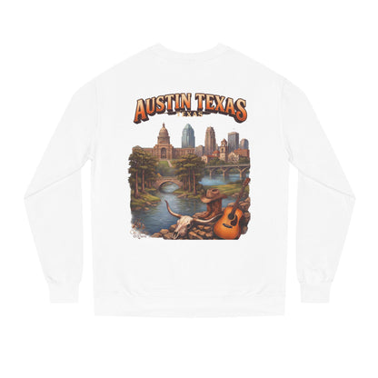Austin Texas Sweatshirt — Vintage Cityscape & Guitar Crewneck
