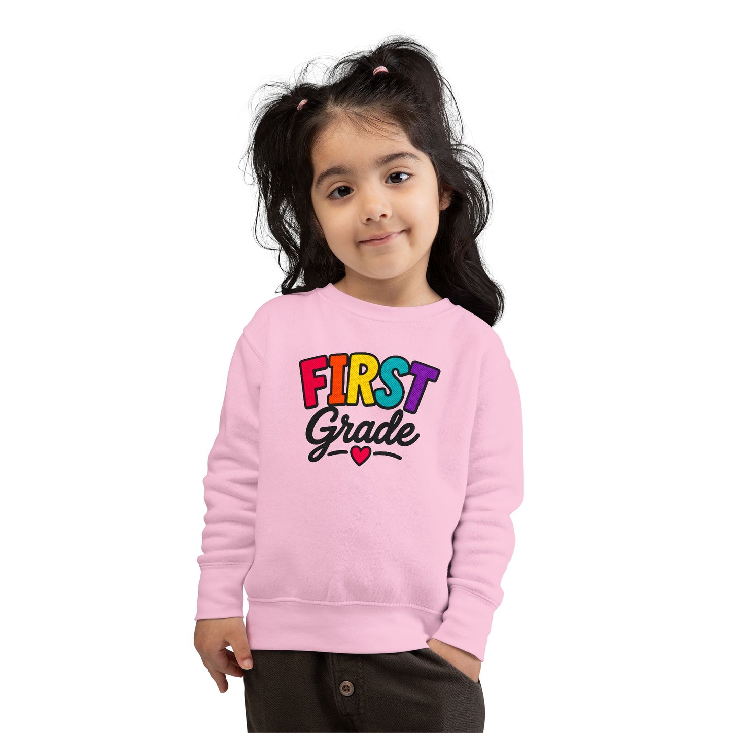 First Grade Toddler Sweatshirt — Colorful Back-to-School Kids Pullover