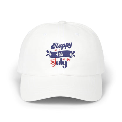 4th of July Dad Cap — "Happy 4th July" Embroidered Patriotic Baseball Hat