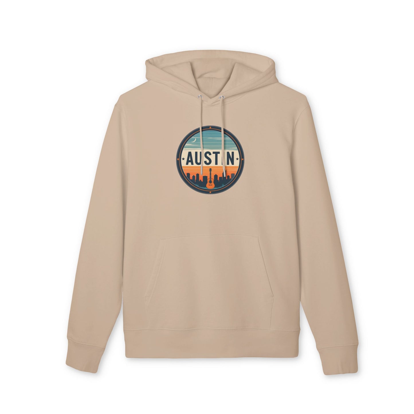 Austin Skyline Hoodie — Retro Sunset Cityscape Pullover