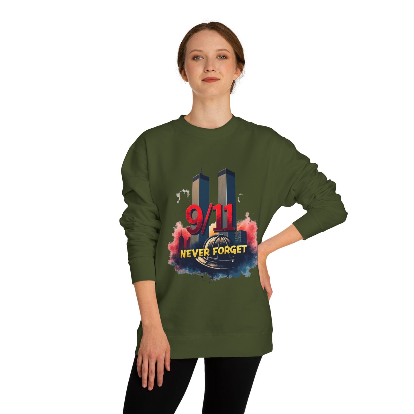 9/11 Never Forget Sweatshirt — Twin Towers Memorial Crewneck