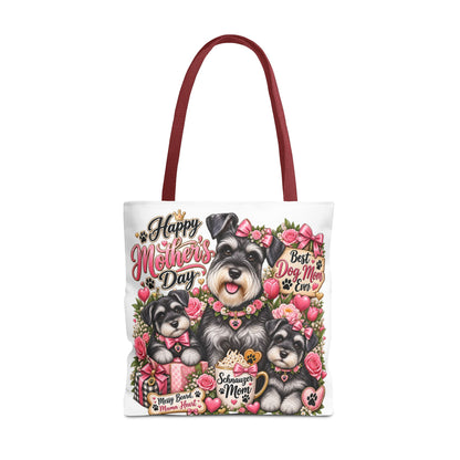 Happy Mother's Day Schnauzer Tote Bag — Best Dog Mom Ever Floral Gift