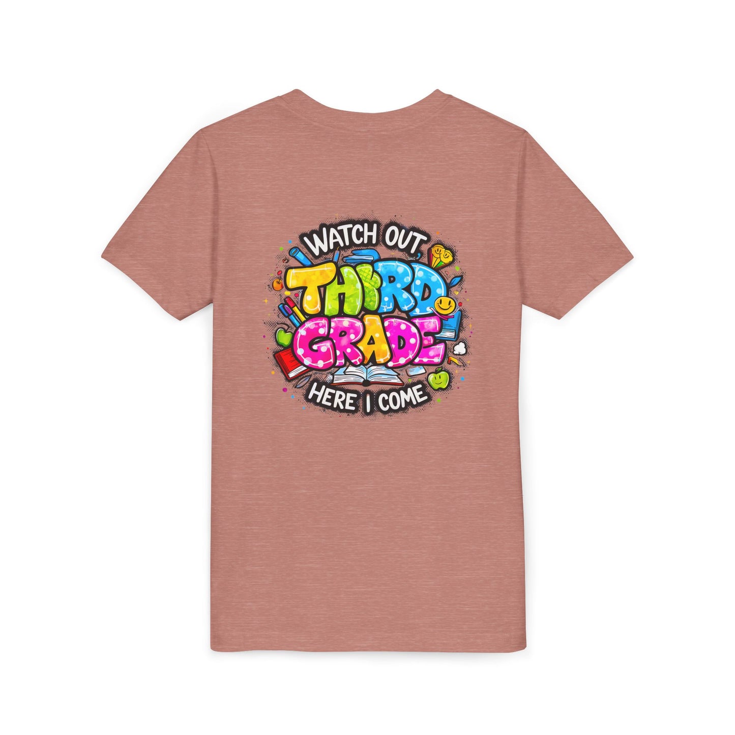 Third Grade Kids T‑Shirt — "Watch Out Third Grade Here I Come" Back-to-School Tee