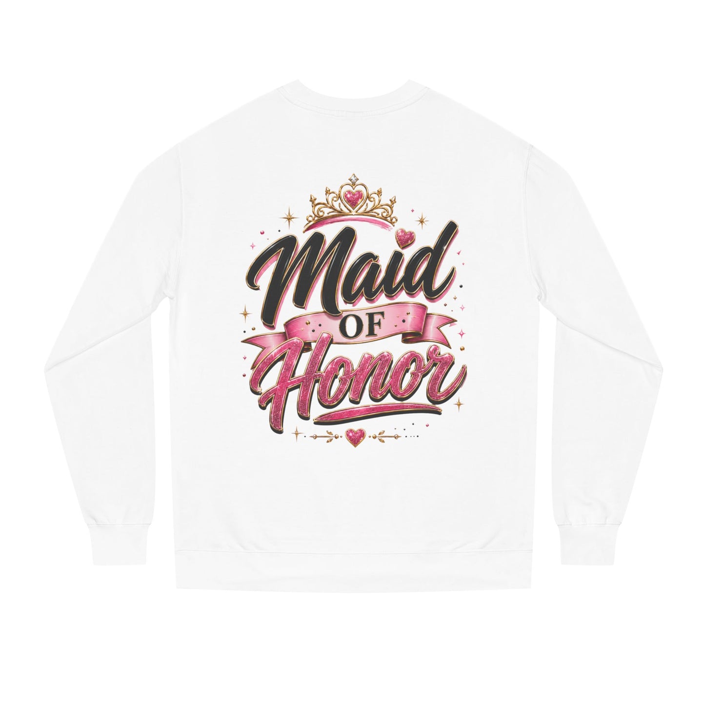 Maid of Honor Sweatshirt — Pink Script Bridal Party Crewneck