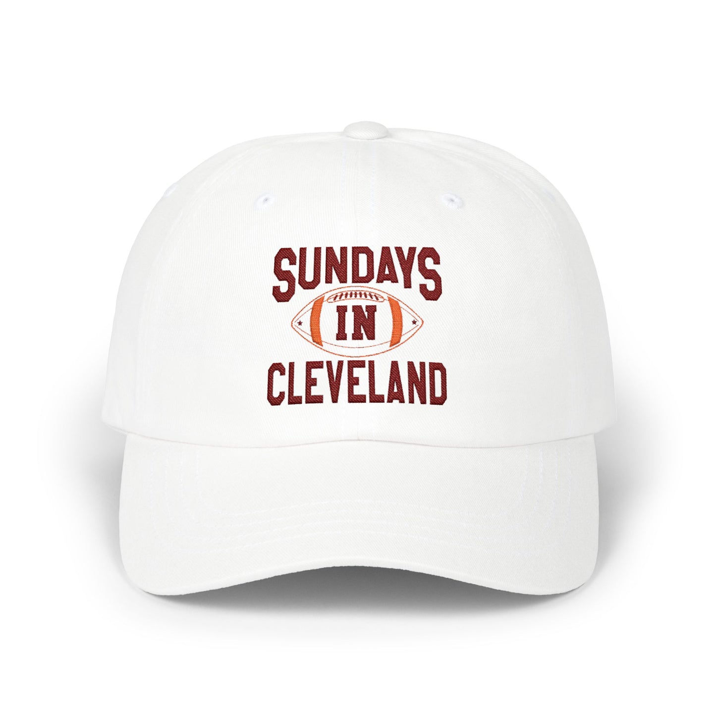 Dad Cap – "Sundays in Cleveland" Football Embroidered Hat