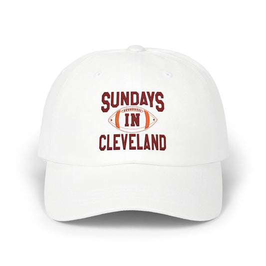 Dad Cap – "Sundays in Cleveland" Football Embroidered Hat
