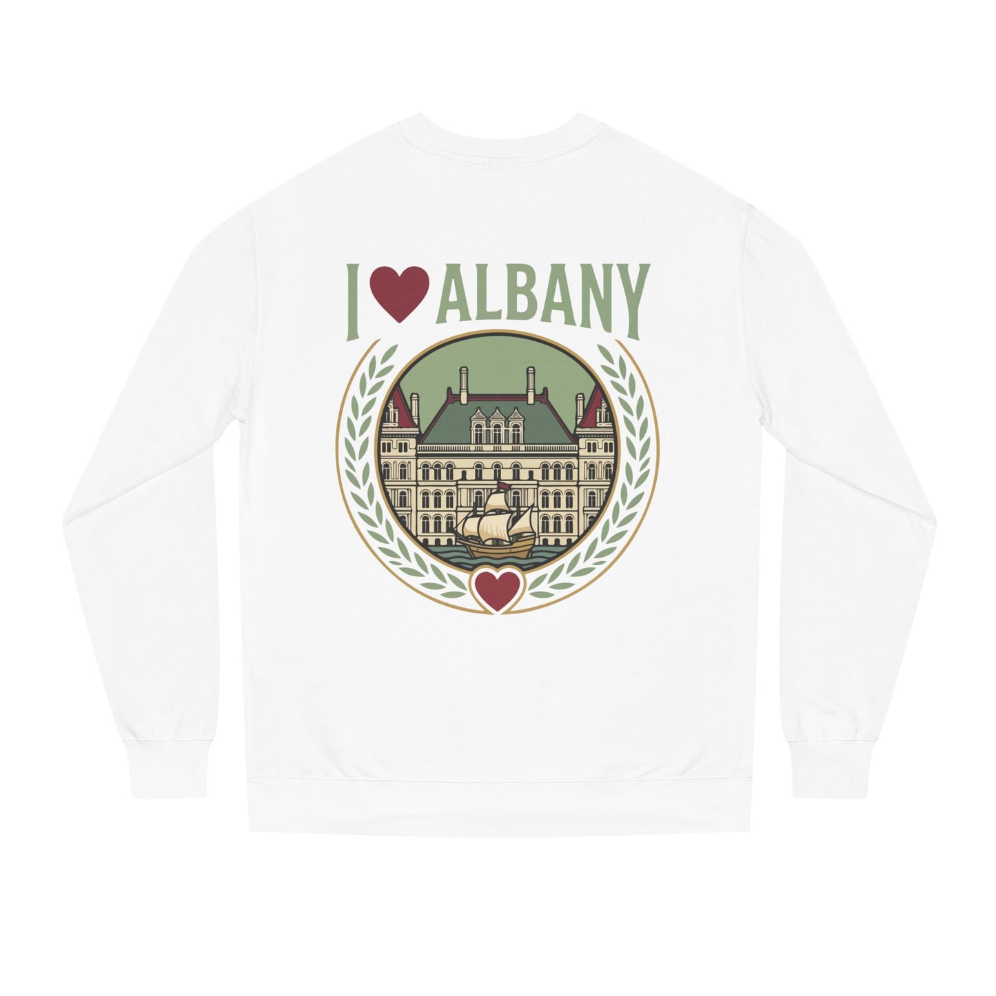 Albany Heart Crewneck Sweatshirt — I  Albany City Landmark Design