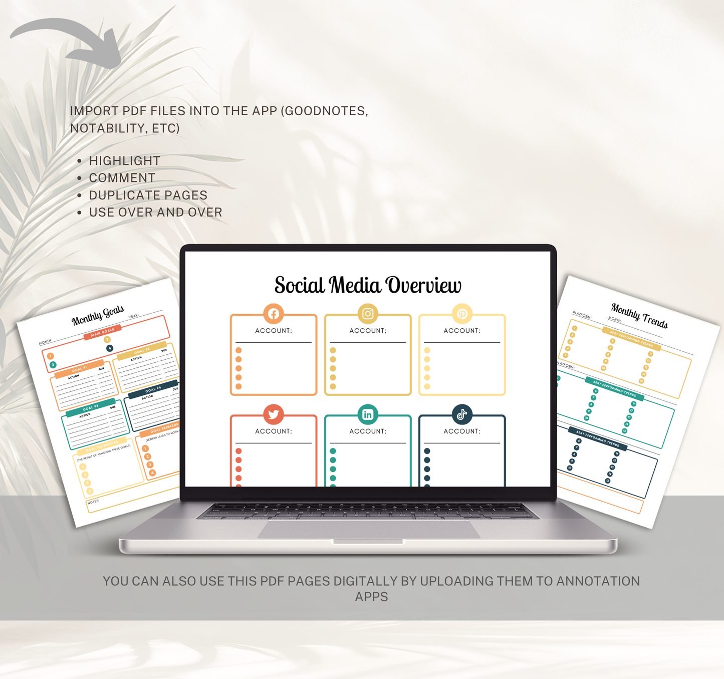 Social Media Planner | Content Calendar & Strategy Digital Planner