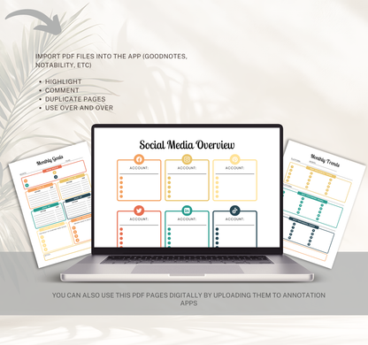 Social Media Planner | Content Calendar & Strategy Digital Planner