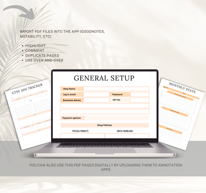 Etsy Seller Planner | Digital Planner PDF for Shop Organization & Sales Tracking