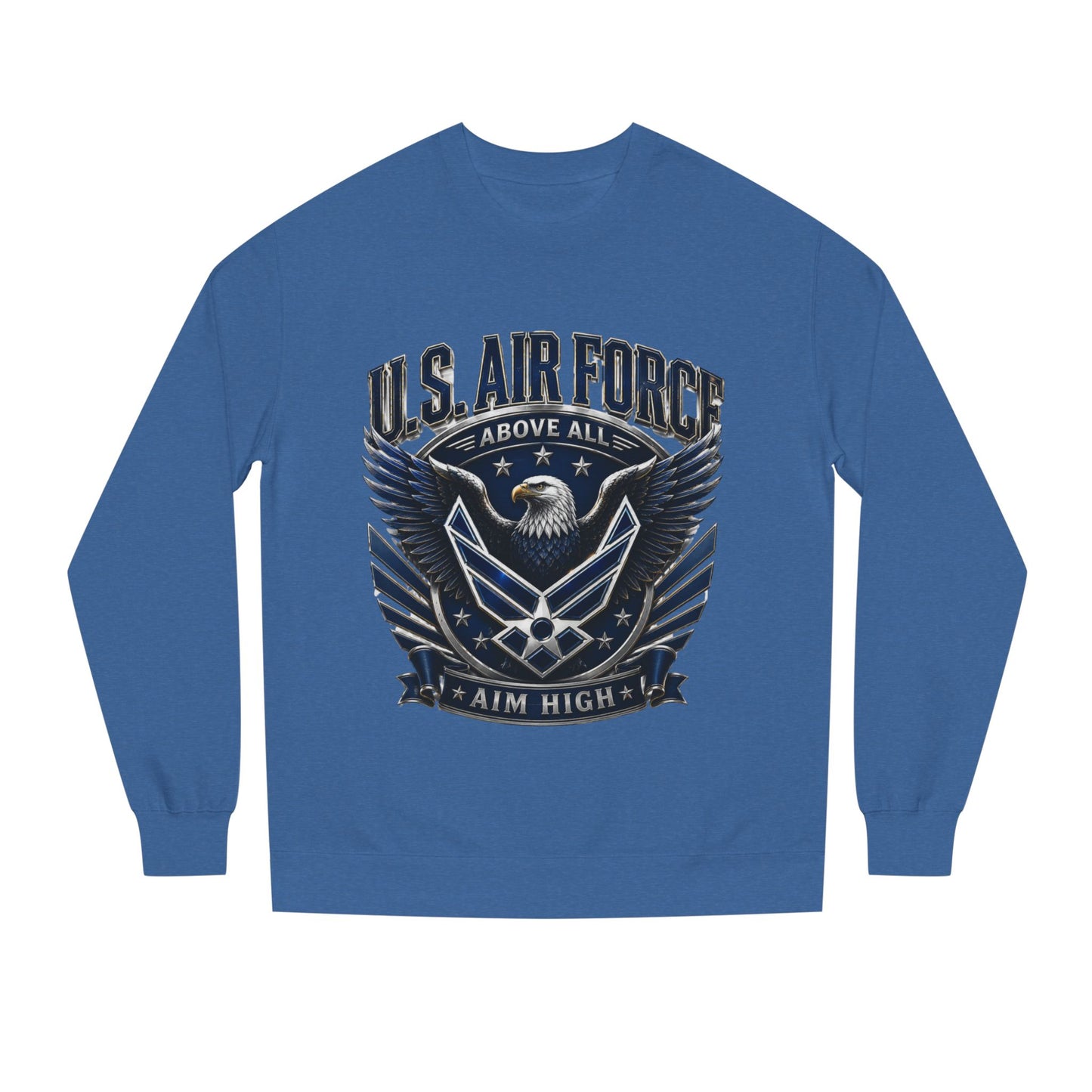 U.S. Air Force Crewneck Sweatshirt — "Above All, Aim High" Graphic