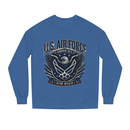 U.S. Air Force Crewneck Sweatshirt — "Above All, Aim High" Graphic