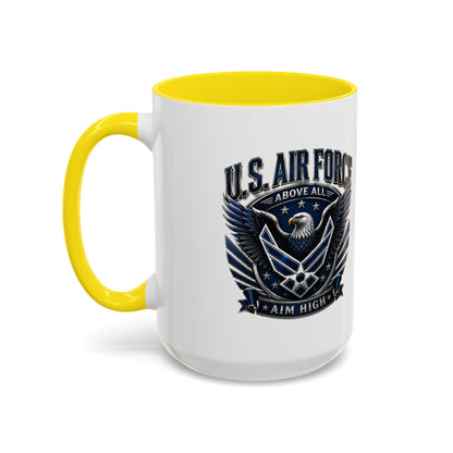 U.S. Air Force Eagle Coffee Mug – "Aim High" Accent Ceramic Mug (11/15oz)