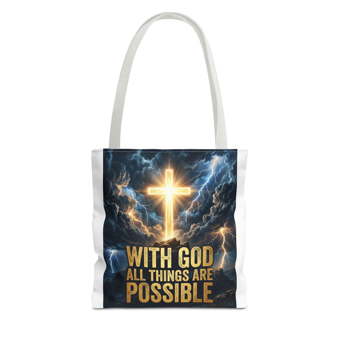 "With God All Things Are Possible" Tote Bag