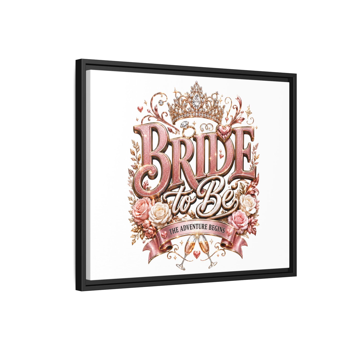 Bride to Be Framed Canvas - 'The Adventure Begins' Bridal Wall Art