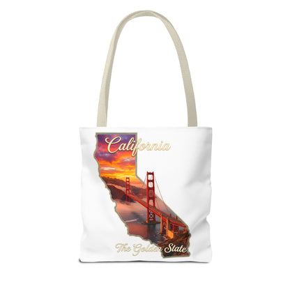 California Golden State Tote Bag – Golden Gate Sunset All-Over Print