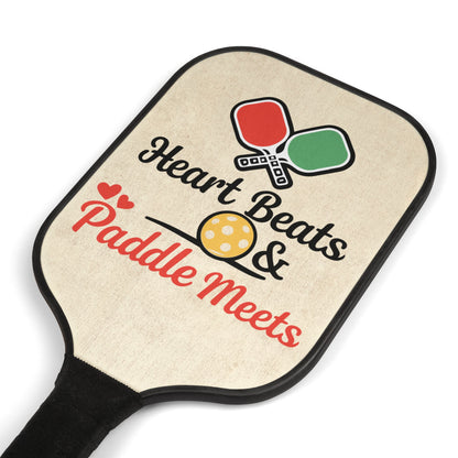 Pickleball Paddle Set — "Heart Beats & Paddle Meets" Graphic Kit (2 Paddles + Balls)