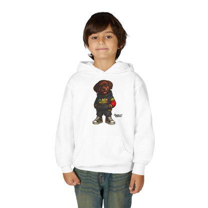 Youth Hoodie - Cute Rottweiler Puppy 'Black History' Graphic Sweatshirt for Kids