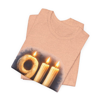 9/11 Never Forget T-Shirt – Memorial Candle Tribute Tee