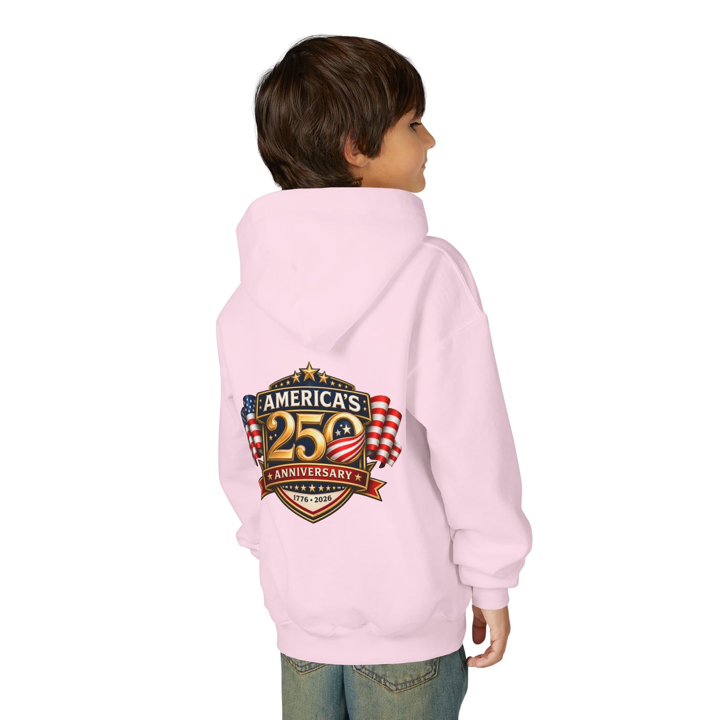 Youth Hoodie — "America's 250th Anniversary" Patriotic 1776-2026 Celebration Design