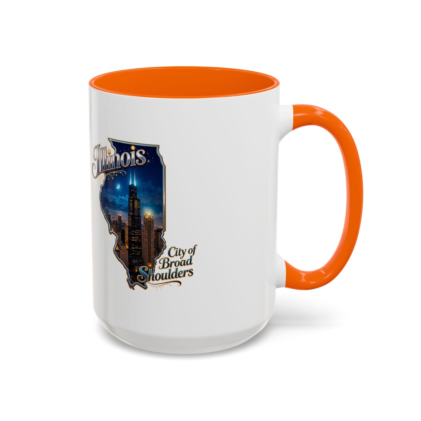 Illinois Skyline Accent Coffee Mug – City of Broad Shoulders Chicago Design (11/15oz)