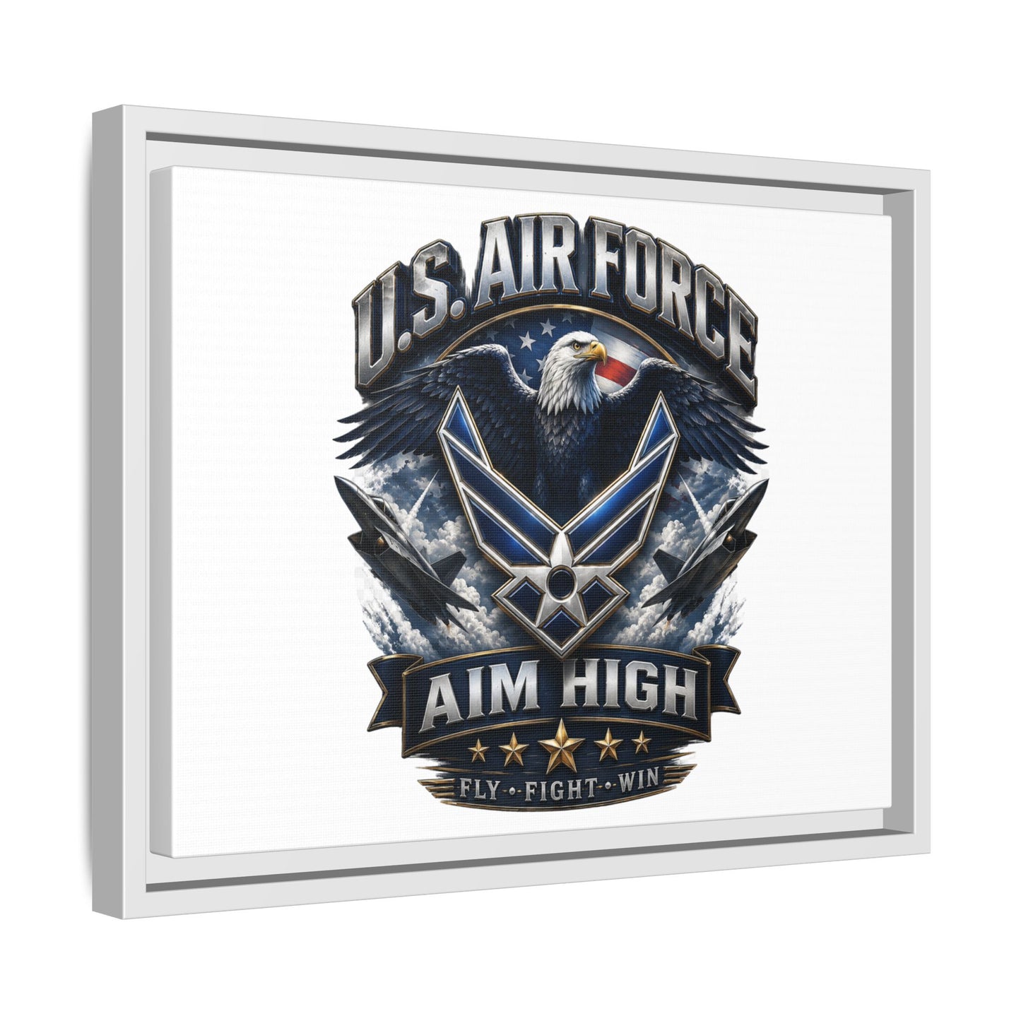 U.S. Air Force 'Aim High' Framed Matte Canvas Wall Art
