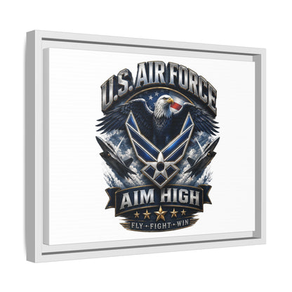 U.S. Air Force 'Aim High' Framed Matte Canvas Wall Art