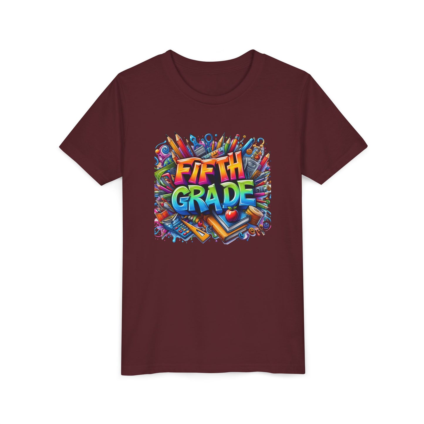 Fifth Grade Kid's Tee - Colorful School Supplies Back to School T-Shirt