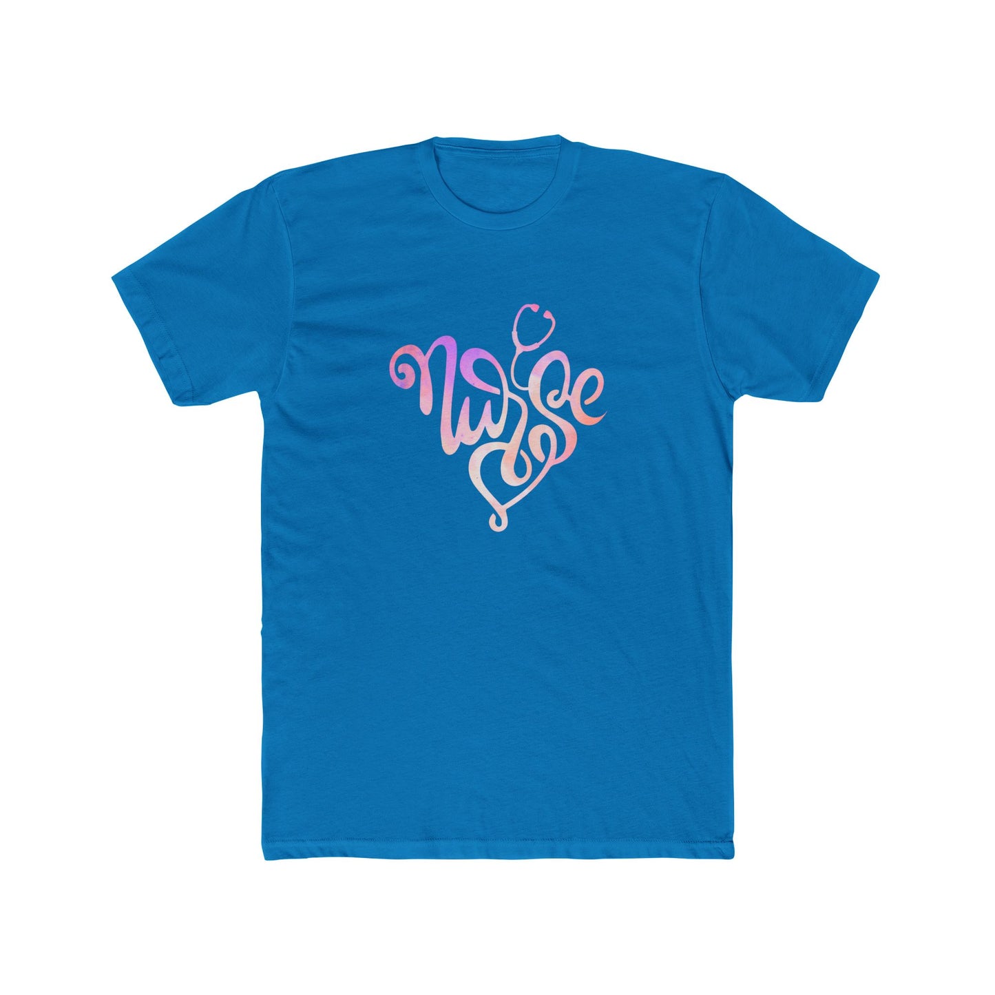 Nurse Heart Stethoscope T-Shirt — Gradient Script Nursing Tee
