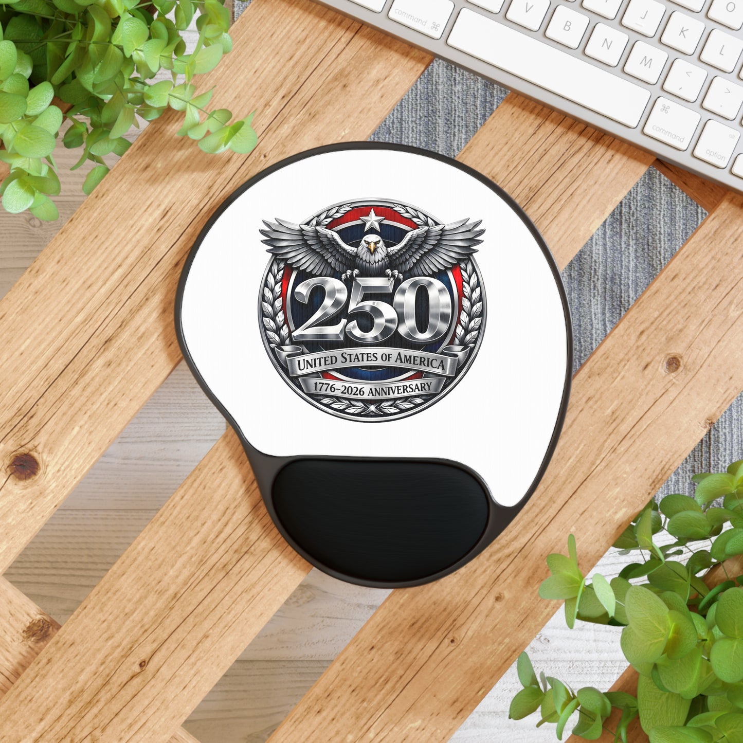 250th Anniversary USA Eagle Mouse Pad with Wrist Rest