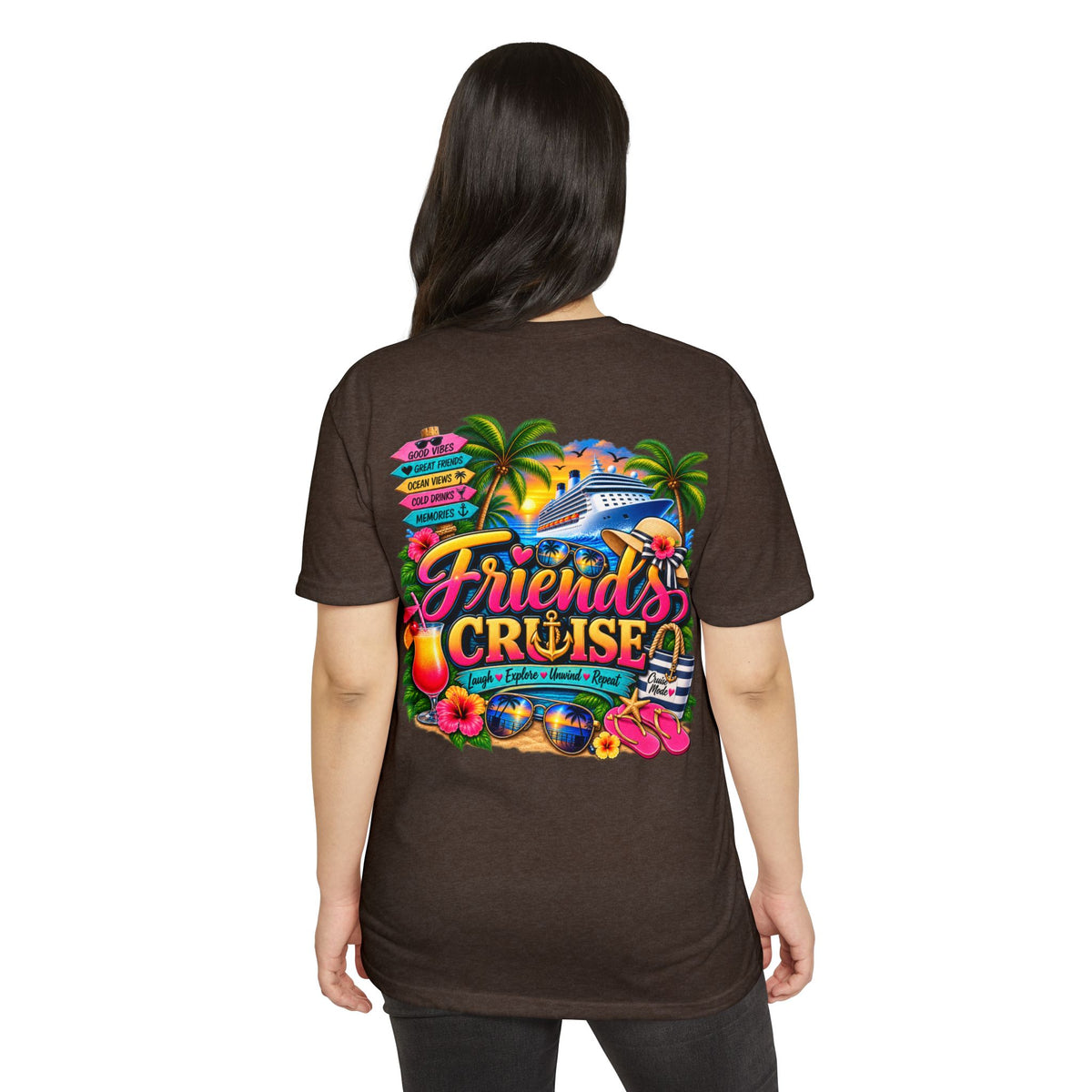Friends Cruise T-Shirt - Tropical Vacation Cruise Graphic Tee
