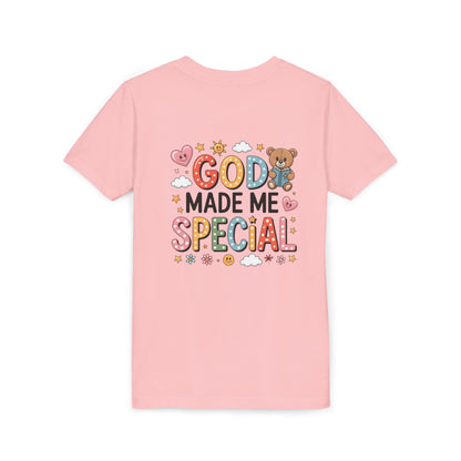 Youth Tee — "God Made Me Special" Cute Christian Kids T-Shirt
